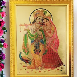 Art Street Gold-Toned & Yellow 1 Piece Synthetic Wood Religious Wall Paintings-image-63