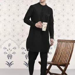 Ode by House of Pataudi Men Regular Kurta with Pyjamas-picture-37