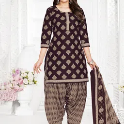 SALWAR STUDIO Floral Printed Pure Cotton Unstitched Dress Material-image-51