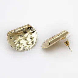 DressBerry Gold-Plated Textured Quirky Studs image 4