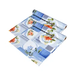 Aura Blue & White 2 Pieces Floral Printed Shelf Liner Organisers-picture-34