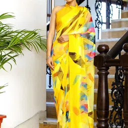 SANJANA SILK Floral Satin Saree-image-73