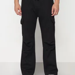 SHOWOFFFF Men Solid Comfort Low-Rise Cargos Trousers-image-59