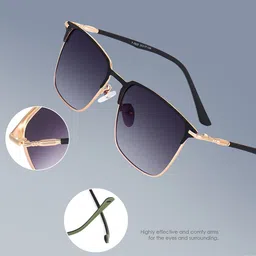 Peter Jones Eyewear Unisex UV Protected Square Sunglasses T7029BG image 5