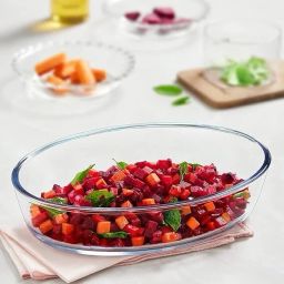 Borosilicate Oval Glass Baking Tray, Oven & Microwave Safe,1600ml Baking Dish Butter Dish-image-36