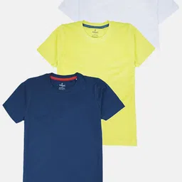 KiddoPanti Boys Pack Of 3 Solid Round Neck Cotton T-shirts-picture-51
