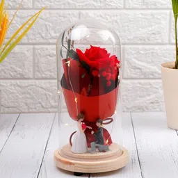 Archies Red Sweet Red Rose Proposal LED Glass Figurine Showpiece-image-50