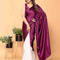 LADY SHOPI Satin Half and Half Saree-image-64