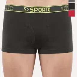 Sporto by Macho Pack Of 4 Combed Cotton Short Trunks-picture-22