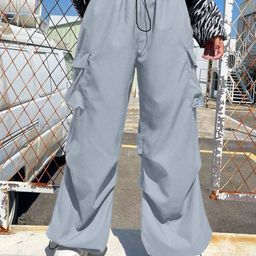 BUY NEW TREND Women Relaxed Loose Fit High-Rise Cargos Trousers-image-80
