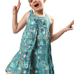 VAVA Creation Girls Floral Printed Sleeveless Cotton Fit & Flare Dress-image-78