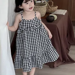 LULU & SKY Checked A-Line Midi Dress-0