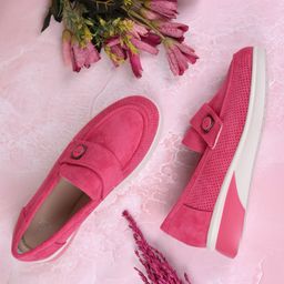 Jove Women Round Toe Perforations PU Sneakers-31