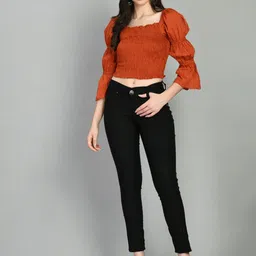 DressBerry Women Puff Sleeve Crop Top-picture-22