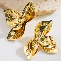 Krelin Gold-Plated Leaf Shaped Studs-image-13