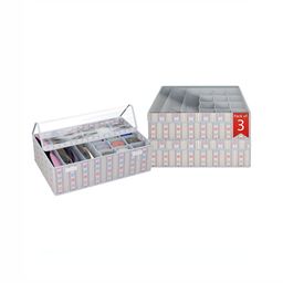 Aura Grey Set of 3 Reusable Drawer Organiser Organisers-28