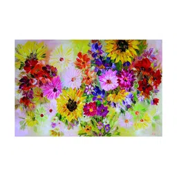 Inephos Yellow And Red Floral and Botanical Printed Wall Art-3