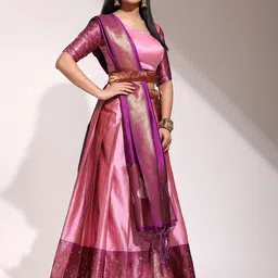 Payu Semi-Stitched Lehenga & Unstitched Blouse With Dupatta image 2