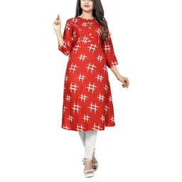 SAARAH Three-Quarter Sleeves Round Neck Knee Length Kurtas-image-23