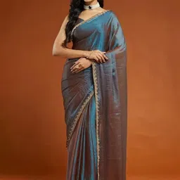limtd Beads and Stones Tissue Saree-image-2
