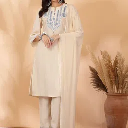 Nayam By Lakshita Floral Embroidered Kurta With Palazzos & Dupatta-56
