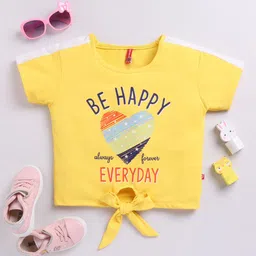 Here&Now X Game Begins Printed Waist Tie-Ups Crop Top-image-24