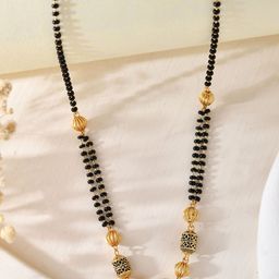 Anouk Gold-Plated Stainless Steel Cricular Shaped Stone Studded & Beaded Mangalsutra-31