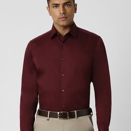 Van Heusen Men Spread Collar Solid Cotton Slim Fit Formal Shirt-picture-14