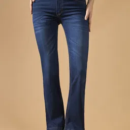 DOLCE CRUDO Women Bootcut Light Fade Stretchable Jeans-image-81