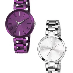 THE SHOPOHOLIC Women Pack Of 2 Round Dial Analogue Watch TNR-P-SIL-picture-26