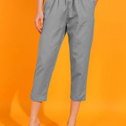 SVKETAIL Women Comfort Pleated Three-Fourth Length Trousers-image-93
