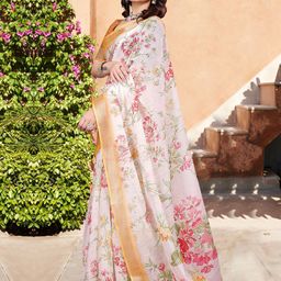 Anouk Rustic Printed Zari Border Sungudi Saree image 5