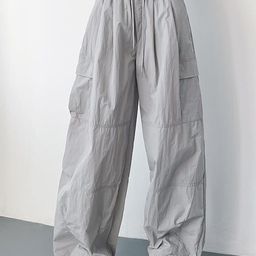 Outzidr Women Mid-Rise Loose Fit Parachute Trousers-image-97