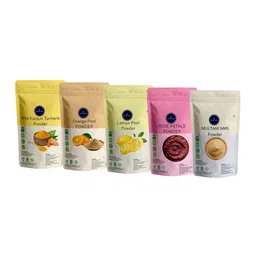 VEDICINE Wild Turmeric Orange Rose Petal Lemon Multani Mitti Powder Face Mask-50g Each-24