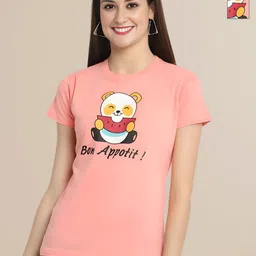 Mast & Harbour Women Typography 2 Printed Applique T-shirt-image-88