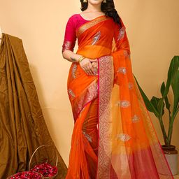 all about you Ethnic Motifs Embroidered Saree with Blouse Piece-picture-35