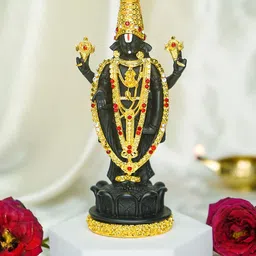Ekhasa Black and Gold-Toned Tirupati Balaji Religious Idol Showpiece-image-95