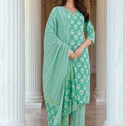 SKYLEE Women Floral Printed Kurta with Trousers & Dupatta-image-72