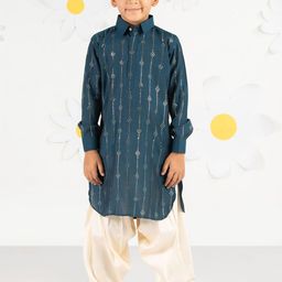 VASTRAMAY Boys Printed Regular Kurta with Patiala-image-40