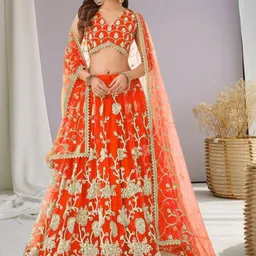 F Plus Fashion Net Semi-Stitched Lehenga Choli-image-39
