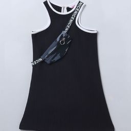 taffykids Girls Round Neck A-Line Above Knee Dress With Bag-image-14