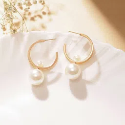 Priyaasi Gold-Plated Contemporary Brass Drop Earrings-17