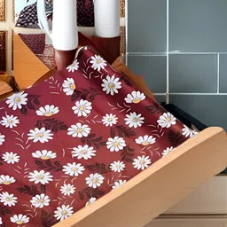Aura Red & White Printed Water Resistant Anti-Slip Shelf Liner Organiser-17
