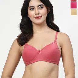 LILY Maofcigam Women Pack Of 3 Full Coverage Heavily Padded Regular T-shirt Bra-19