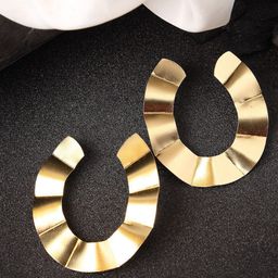 DressBerry Gold Plated Contemporary Drop Earrings-image-97
