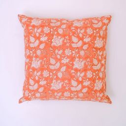 Block N Style Orange & White Floral Square Cushion Covers-image-89