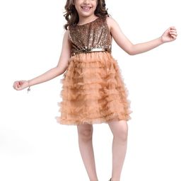 Hola Bonita Girls Embellished Sequined Net Fit & Flare Dress-picture-17