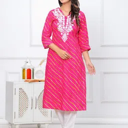 RANI PRINTS Leheriya Printed Thread Work Kurta-picture-38