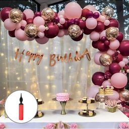 Special You 69 Pcs Maroon & Pink Birthday Decorations-picture-32