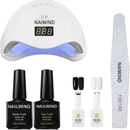 Gel Nail Polish Starter Kit, Gel Nail Kit with 48W UV LED Lamp Nail Dryer,1 Gel Nail Polish Top and Base Coat, Nail File nail extension gel polish kit-image-67